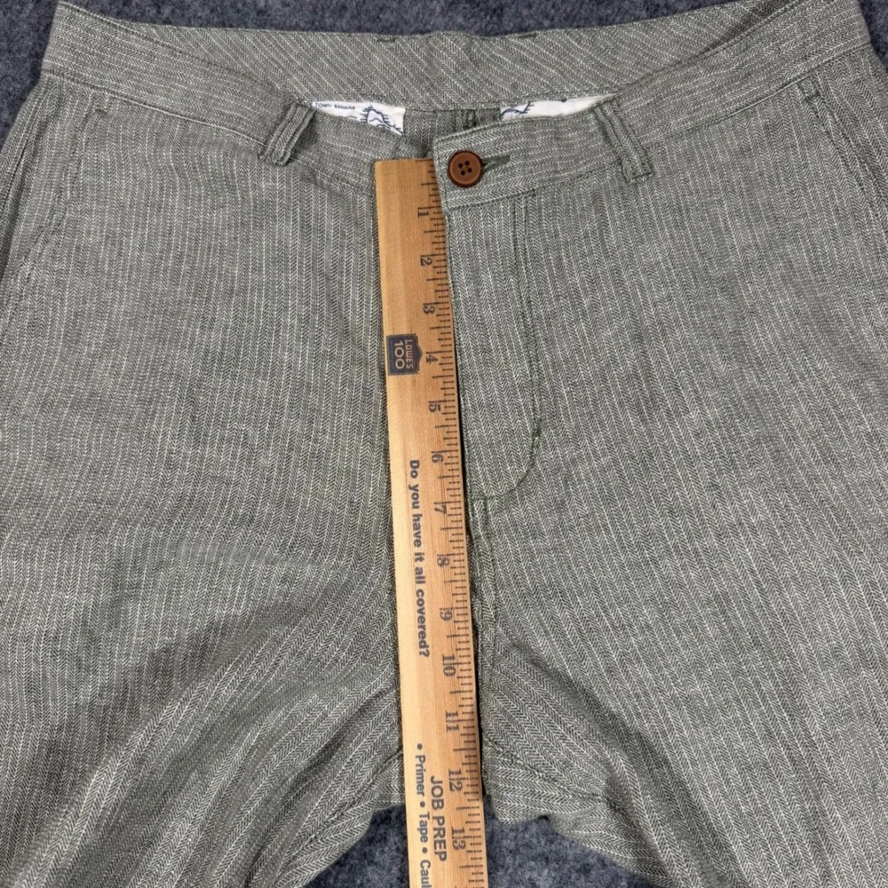 Tommy Bahama Shorts Herringbone Men 36(Fit 34x8.5) Green Linen Cotton Blend NWOT